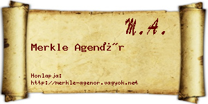 Merkle Agenór névjegykártya